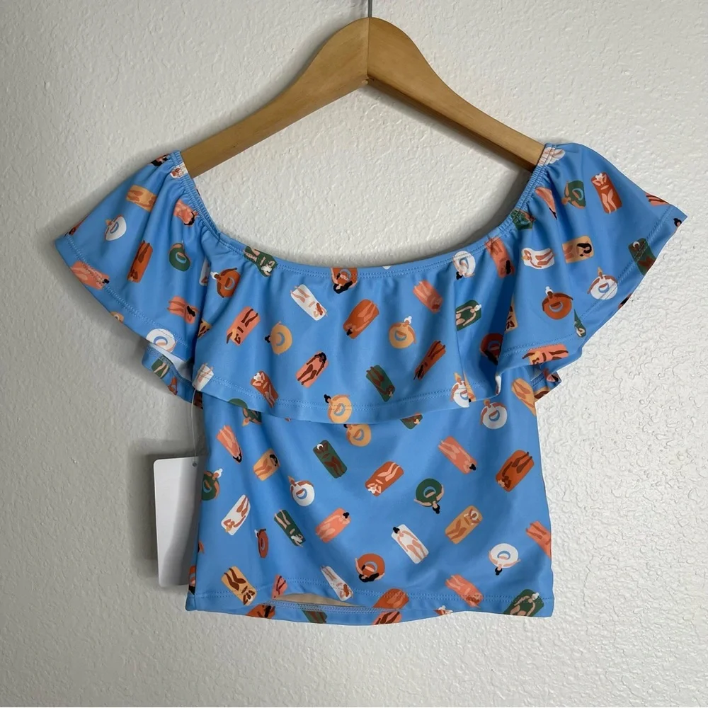 Kortni Jeane Blue‎ Rafting Floating People Swim Tank Top Size 12/13